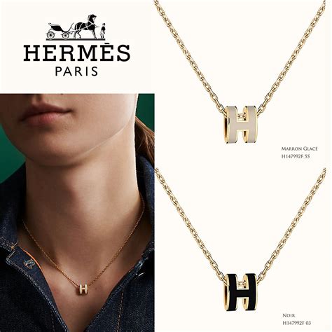 hermes necklace h|Hermes mini pop necklace.